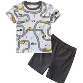 AmzBarley Toddler Boys Clothes Cotton Short Sleeve Tee and Shorts Set Kids 2 Pieces Summer Outfit Set 0 2