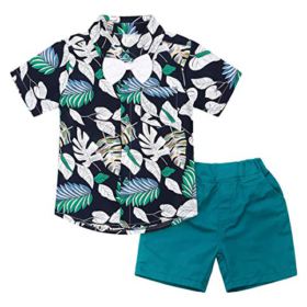AmzBarley Toddler Boys Summer Outfit Clothes Kids Button Down Shirt Shorts Set 0