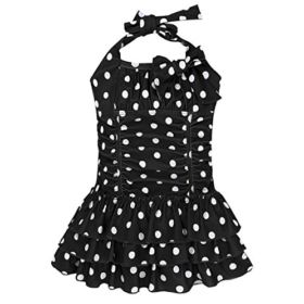 MSemis LittleBig Girls One Piece Adjustable Polka Dot Bathing Suit Ruffle Skirted Swimwear Swim Dress 0 1