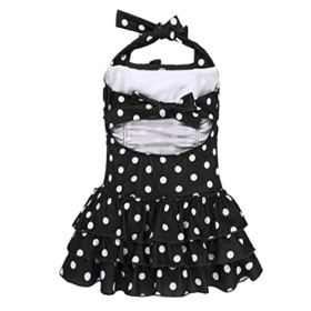 MSemis LittleBig Girls One Piece Adjustable Polka Dot Bathing Suit Ruffle Skirted Swimwear Swim Dress 0 2