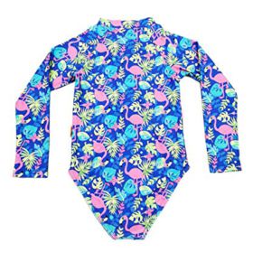 weVSwe Girl One Piece Swimsuit Long Sleeve Rash Guard Bathing Suit with Zipper 0 0