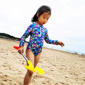 weVSwe Girl One Piece Swimsuit Long Sleeve Rash Guard Bathing Suit with Zipper 0 4