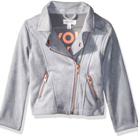 Gymboree Girls Big Leather Moto Jacket Grey You are Magic 0