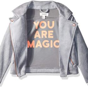 Gymboree Girls Big Leather Moto Jacket Grey You are Magic 0 0