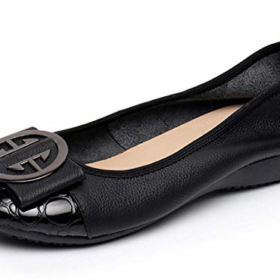 Comfort Slip On Shoes for Women Genuine Leather Ballet Flats Low Heeled Wedges Dress Shoes 0