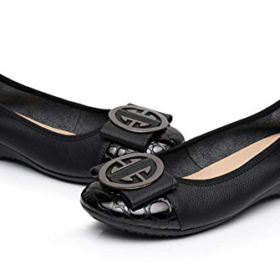Comfort Slip On Shoes for Women Genuine Leather Ballet Flats Low Heeled Wedges Dress Shoes 0 3