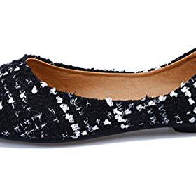 SAILING LU Womens Pointy Toe Shoes Plaid Ballet Flats Shoes Wear to Work Slip On Moccasins 0 0