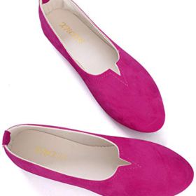 SAILING LU Womens Faux Suede Shoes Comfort Ballet Flats Soft Solid Portable Loafers 0