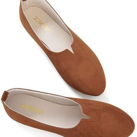 SAILING LU Womens Faux Suede Shoes Comfort Ballet Flats Soft Solid Portable Loafers 0 1