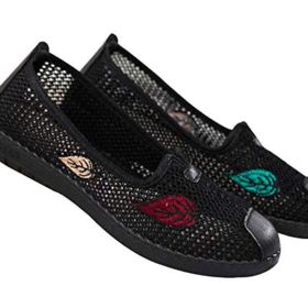 SAILING LU Ballet Flats Mesh Sandals for Girls Summer time Embroidery Loafers Slip On Moccasins