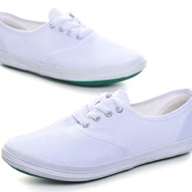 SAILING LU Womens Shoes for Work White Nursing Shoes Breathable Canvas Shoes Flat Loafers 0 2