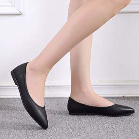 SAILING LU Womens Pointed Toe Shoes Comfort Ballet Flats Dress Shoes Wear to Work Flat Slip ons 0 5