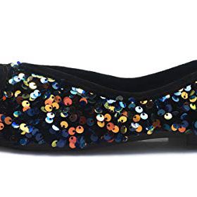 SAILING LU Bow Knot Dress Shoes Womens Pointy Toe Ballet Flats Shoes Sequins Club Shoes Slip On Moccasins 0 1