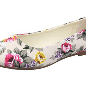 SAILING LU Womens Square Toe Shoes Ballet Flats Retro Flower Dresssy Shoes Slip On Moccasins 0 1