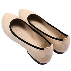 SAILING LU Suede Ballet Flats for Women Comfort Flat Shoes Slip On Loafers Solid Round Toe Dressy Shoes 0 2