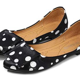SAILING LU Womens Pointy Toe Shoes Ballet Flats Dots Flat Loafers for Walking Slip On Moccasins 0