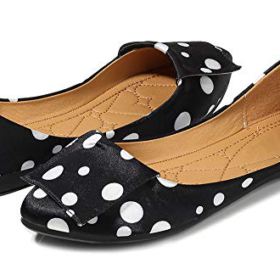 SAILING LU Womens Pointy Toe Shoes Ballet Flats Dots Flat Loafers for Walking Slip On Moccasins 0 0