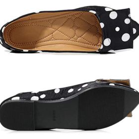 SAILING LU Womens Pointy Toe Shoes Ballet Flats Dots Flat Loafers for Walking Slip On Moccasins 0 2