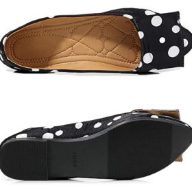 SAILING LU Womens Pointy Toe Shoes Ballet Flats Dots Flat Loafers for Walking Slip On Moccasins 0 2