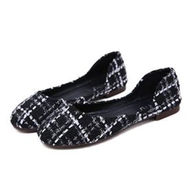 SAILING LU Classic Round Toe Shoes Womens Ballet Flats Comfort Plaid Flat Shoes for Work Slip On Sandals 0 1