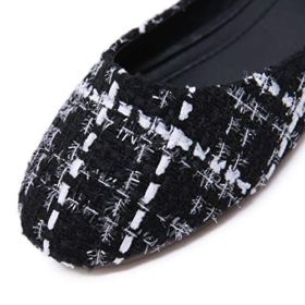 SAILING LU Classic Round Toe Shoes Womens Ballet Flats Comfort Plaid Flat Shoes for Work Slip On Sandals 0 2