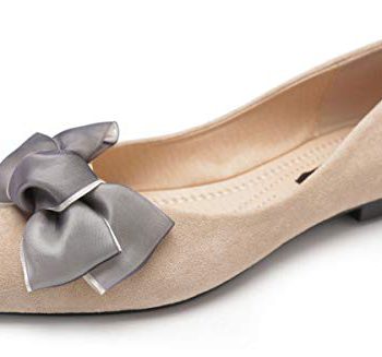 SAILING LU Womens Pointy Toe Footwear Suede Ballet Flats Stable Flat Footwear for Work Slip On Sandals