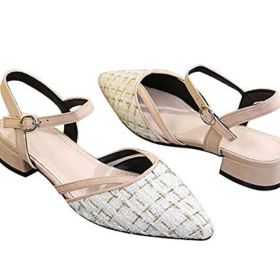 SAILING LU Dressy Pumps Shoes for Women Retro Plaid Flats Comfort Ankle Strap Sandals Wear to Work 0