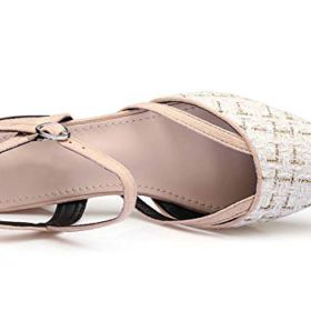 SAILING LU Dressy Pumps Shoes for Women Retro Plaid Flats Comfort Ankle Strap Sandals Wear to Work 0 2