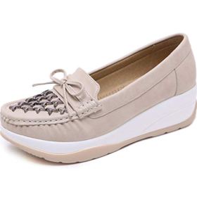 SAILING LU Fashion Wedge Sneakers Womens Slip on Espadrille Comfort Memory Foam Shoes Casual Loafers 0