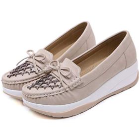 SAILING LU Fashion Wedge Sneakers Womens Slip on Espadrille Comfort Memory Foam Shoes Casual Loafers 0 1