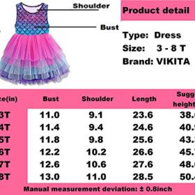 VIKITA Toddler Girl Dress Short Sleeve Casual Party Tutu Dresses for 3 8 Years Kids 0 0