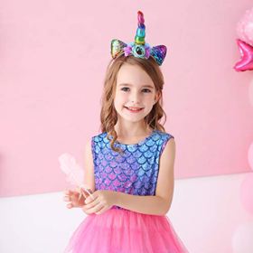 VIKITA Toddler Girl Dress Short Sleeve Casual Party Tutu Dresses for 3 8 Years Kids 0 4