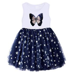 VIKITA Toddler Flower Girl Dress Summer Sleeveless Cotton Tutu Dresses for Girls 3 7 Years Knee Length 0
