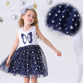 VIKITA Toddler Flower Girl Dress Summer Sleeveless Cotton Tutu Dresses for Girls 3 7 Years Knee Length 0 4