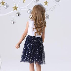 VIKITA Toddler Flower Girl Dress Summer Sleeveless Cotton Tutu Dresses for Girls 3 7 Years Knee Length 0 5