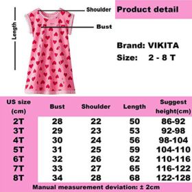 VIKITA Summer Toddler Girls Clothes Casual Short Sleeve Girl Dresses for Kids 2 8 Years 0 0