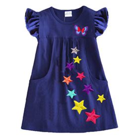 VIKITA 2020 Toddler Girls Summer Dresses Short Sleeve Outfit 3 8 Years 0