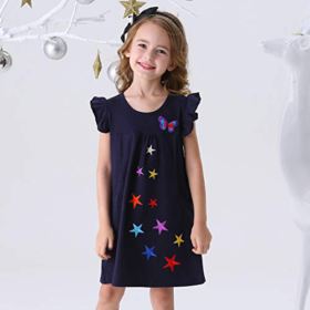 VIKITA 2020 Toddler Girls Summer Dresses Short Sleeve Outfit 3 8 Years 0 4