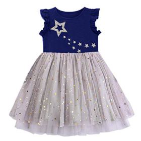 VIKITA Toddler Girl Clothes Short Sleeve Summer Dresses for Girls Kids 2 8 Years 0