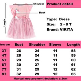 VIKITA Toddler Girl Clothes Short Sleeve Summer Dresses for Girls Kids 2 8 Years 0 0