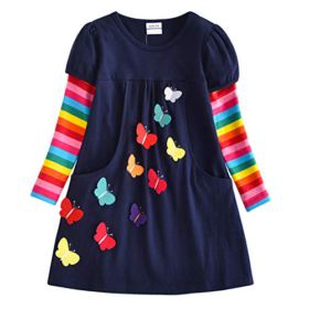 VIKITA Winter Toddler Girl Clothes Cotton Long Sleeve Girls Dresses for Kids 2 8 Years 0