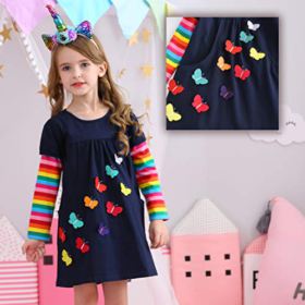 VIKITA Winter Toddler Girl Clothes Cotton Long Sleeve Girls Dresses for Kids 2 8 Years 0 3
