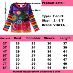 VIKITA Kid Girl Flower Short Sleeve T Shirt Tee S2111 for 2 6 Years 0 0