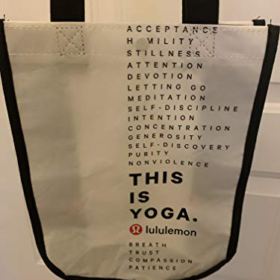Lululemon Small Reusable Tote Gym Bag This is Yoga Black 0 0