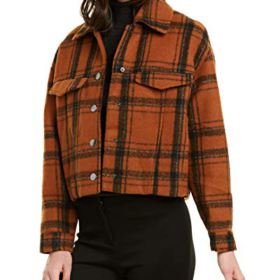 ASTR the label Womens Dakota Plaid Cropped Jacket 0