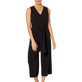 ASTR the label Womens Tie Front Sleeveless Wide Leg Crop Jumpsuit 0