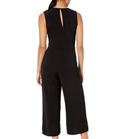 ASTR the label Womens Tie Front Sleeveless Wide Leg Crop Jumpsuit 0 1