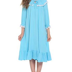 Ekouaer Girls Nightgowns Long Sleeve Sleep Shirt Cotton Princess Sleepwear Pajama Dress 4 13 Years 0 0