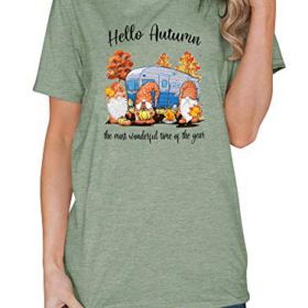 SiLing Women Hello Autumn The Most Wonderful Time of The Year Autumn Tees Tops 0 0