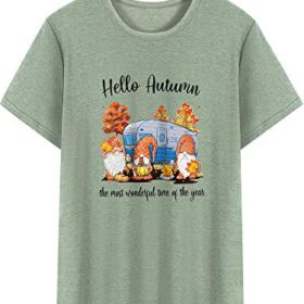 SiLing Women Hello Autumn The Most Wonderful Time of The Year Autumn Tees Tops 0 1